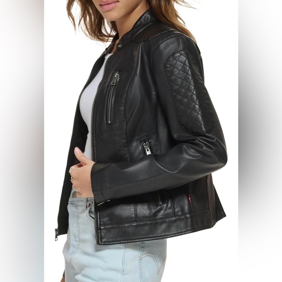Levi's Jackets & Blazers - Levi’s faux leather moto jacket size Medium